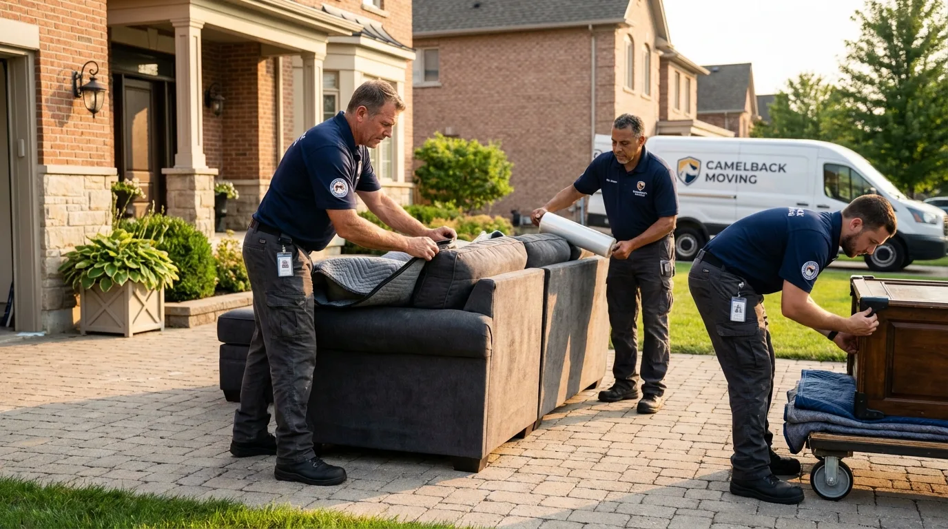 Large estate moving crew wrapping furniture in Hiawatha, KS